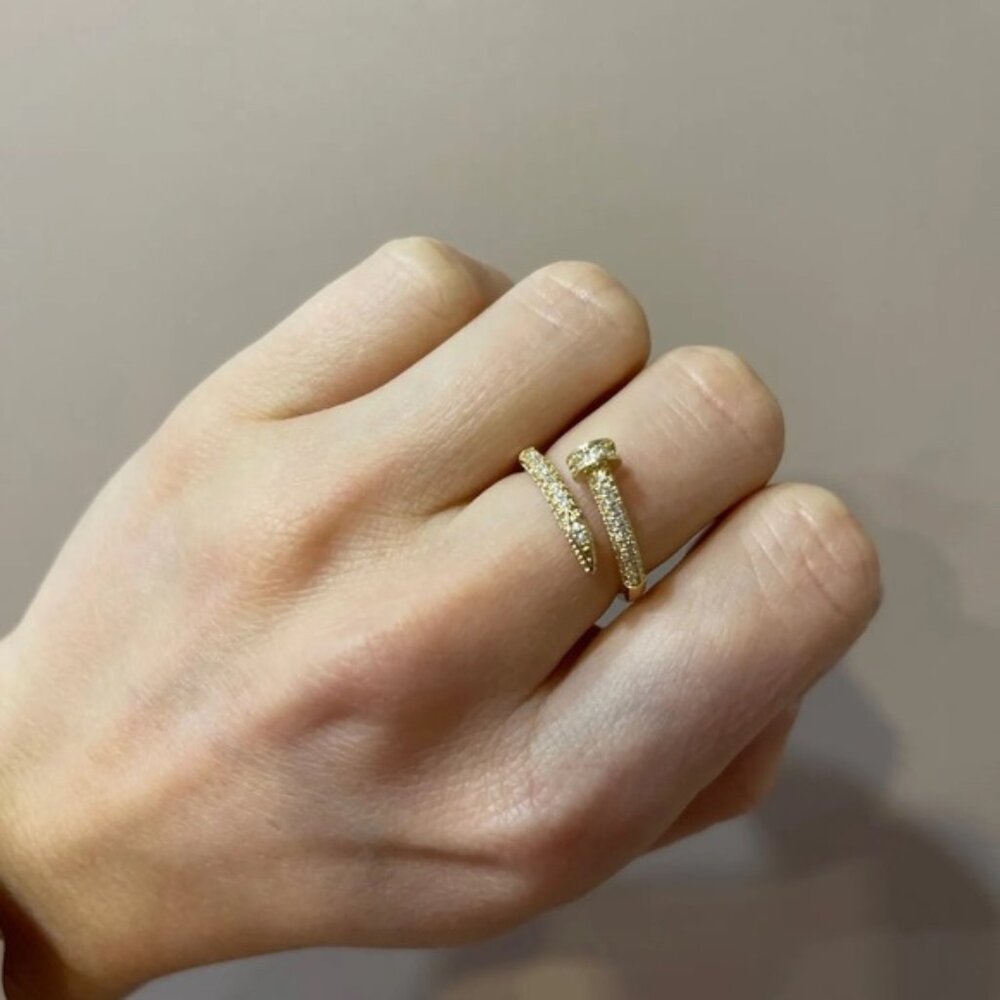 14K Gold filled diamond solitaire ring - Picture 4 of 4